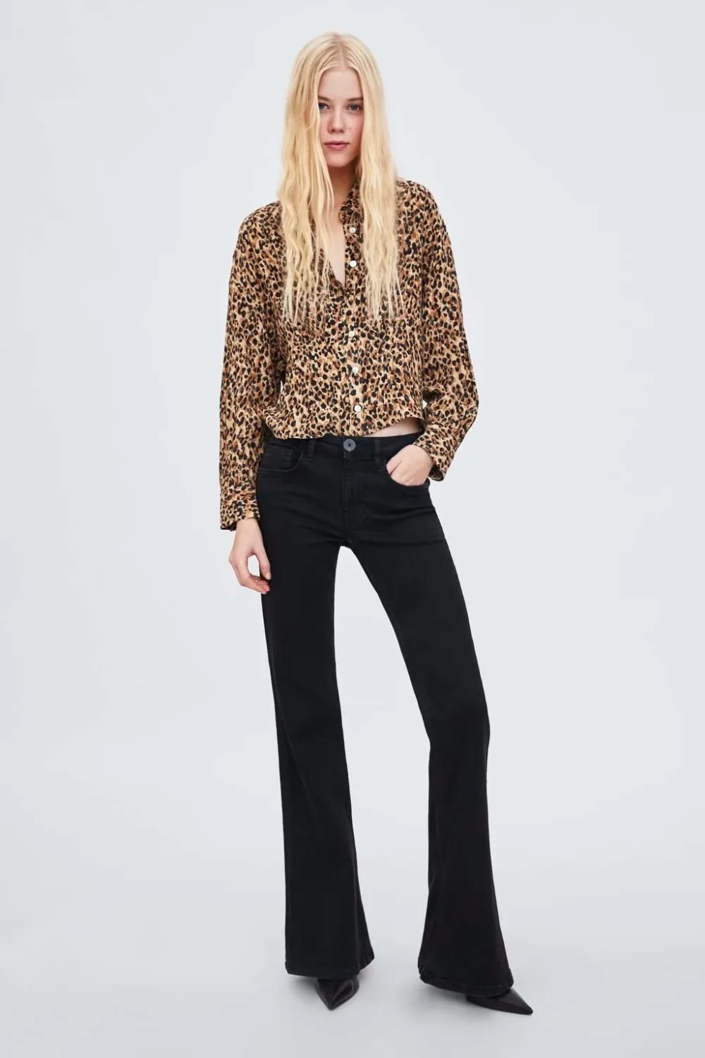 Leopard Print Blouse 2019 Turn-down Collar Spring Autumn Women Short Tops Slim Waist Long Sleeve Blusas Feminina T8D201 |