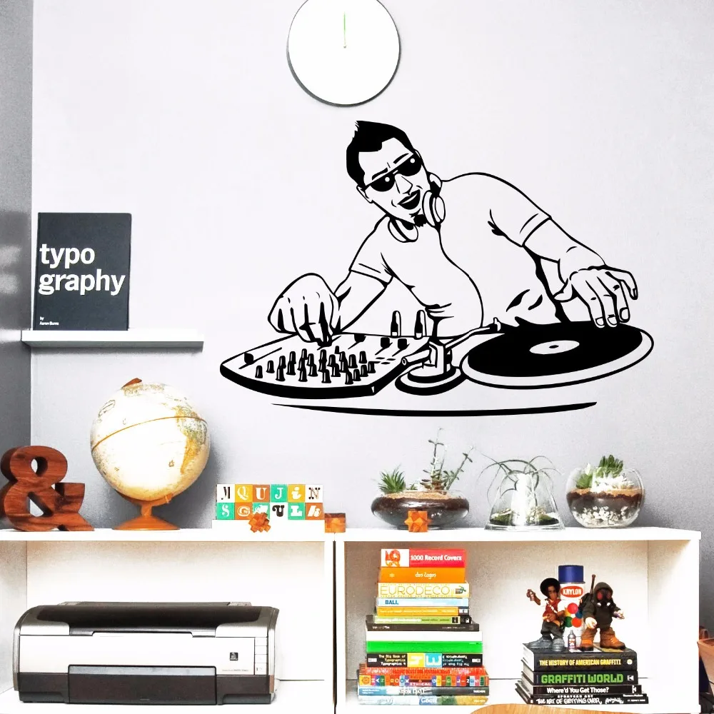 Настенные Стикеры с изображением DJ микшера декор для ночного бара рок