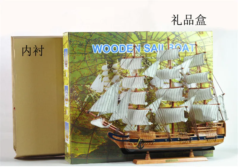 60 см Деревянный Парусный корабль большие поделки ручной работы
