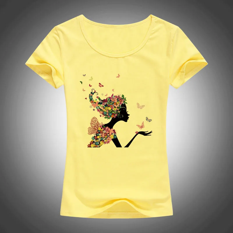 Женская футболка с коротким рукавом креативная Дизайнерская цветочным принтом и