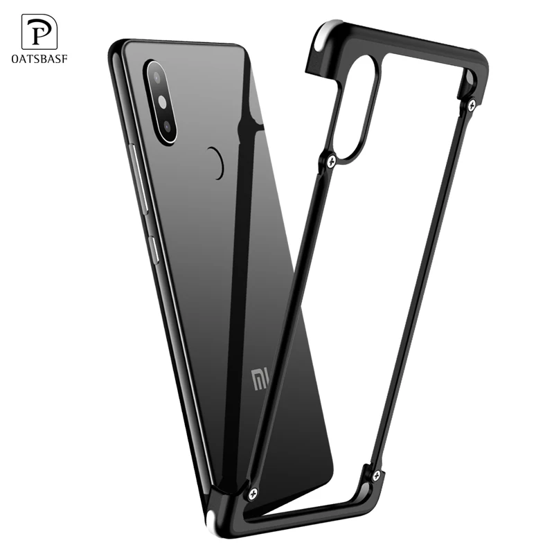 OATSBASF металлический чехол для подушки безопасности для Xiaomi Mi 8 чехол персональный металлический бампер чехол для Xiaomi Mi 8 чехол Роскошный Дизайн Оболочка