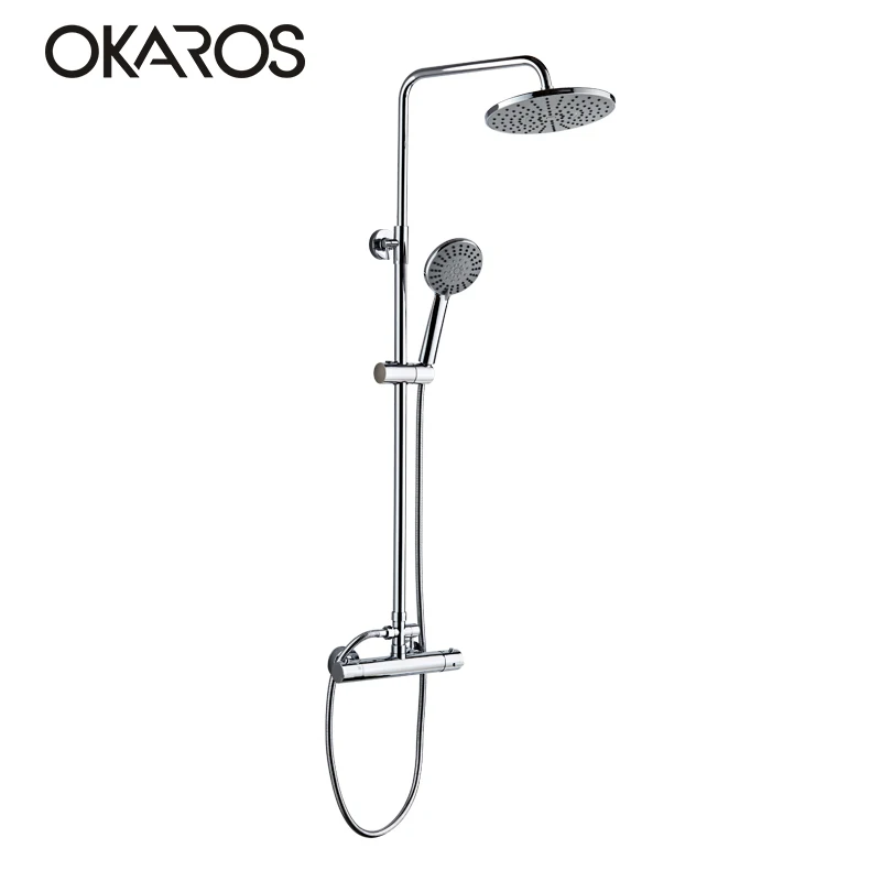 round OKAROS, новинка, настоящая робинетка, смеситель для душа, сетот, распродажа, для термостатического душа, ванная комната, Chuveiro и холодный кран, суперзаряженная насадка - Цвет: round