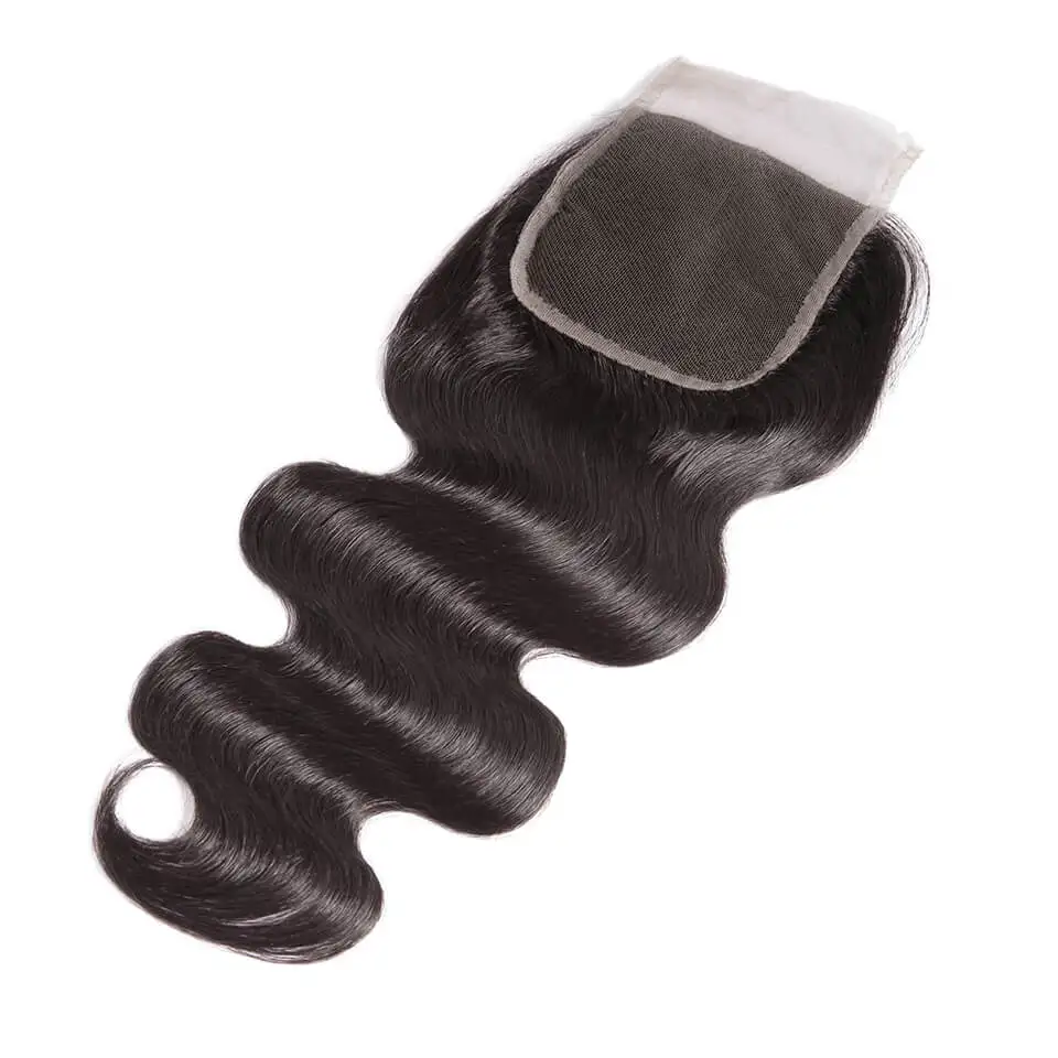 CEXXY Малайзии человеческие волосы Связки с синтетическое закрытие волос средства