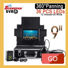 SYANSPAN водонепроницаемый 100 м DVR рыболокатор " ЖК-монитор видео камера 1000TVL для подводной подледной рыбалки 36 светодиодов вращение на 360 градусов
