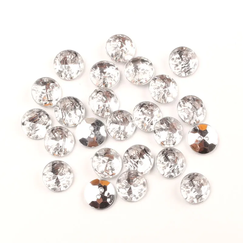 50 шт. акриловые пуговицы для скрапбукинга с двумя отверстиями серебряным