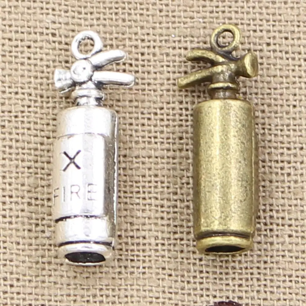 Подвеска-Огнетушитель ручной работы, 15 шт., 23x6x6 мм, винтажная тибетская бронза для браслета
