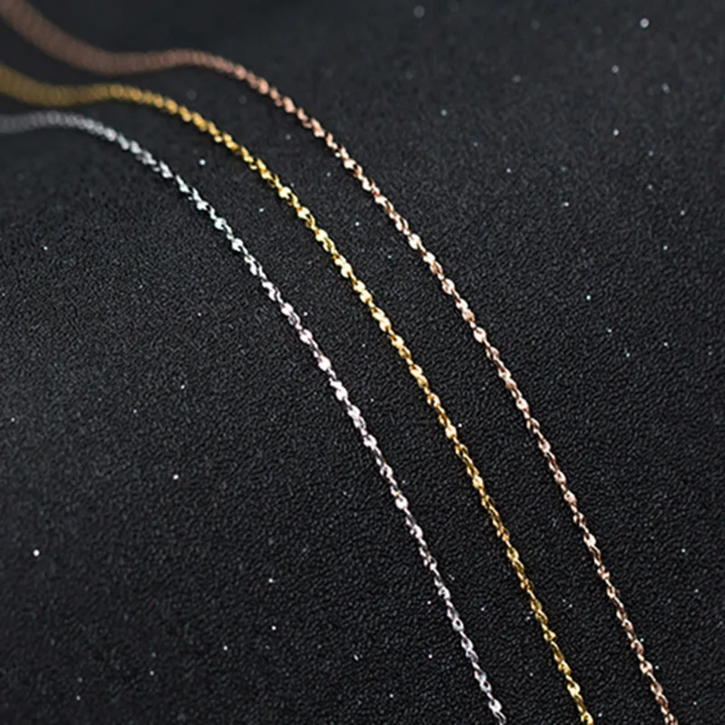 4 gold 0.6mm 925 пробы, серебряная цепочка, женская мода, очаровательное 925 серебряное ожерелье, базовая цепочка, ювелирное изделие, Прямая поставка,, 0,6 мм - Окраска металла: 4 gold 0.6mm