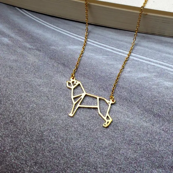 Оптовая Продажа Модный золотой серебряный цвет ожерелье с ротвейлером женский