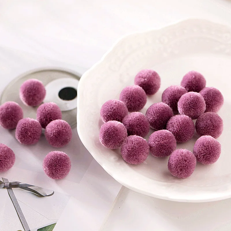 C39 Bean Purple Высокое качество 60 шт. 15 мм разноцветный помпон мех ремесло DIY мягкие помпоны свадебные украшения, шитье/клей на ткани аксессуары - Цвет: C39 Bean Purple