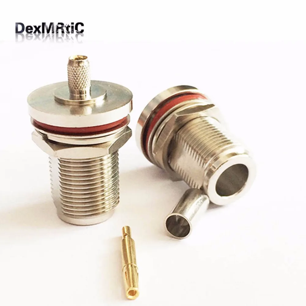 Коннектор с разъемом типа N RG58 RG142 RG400 LMR195 прямой никелевый 1 шт.|connector crimp|rf