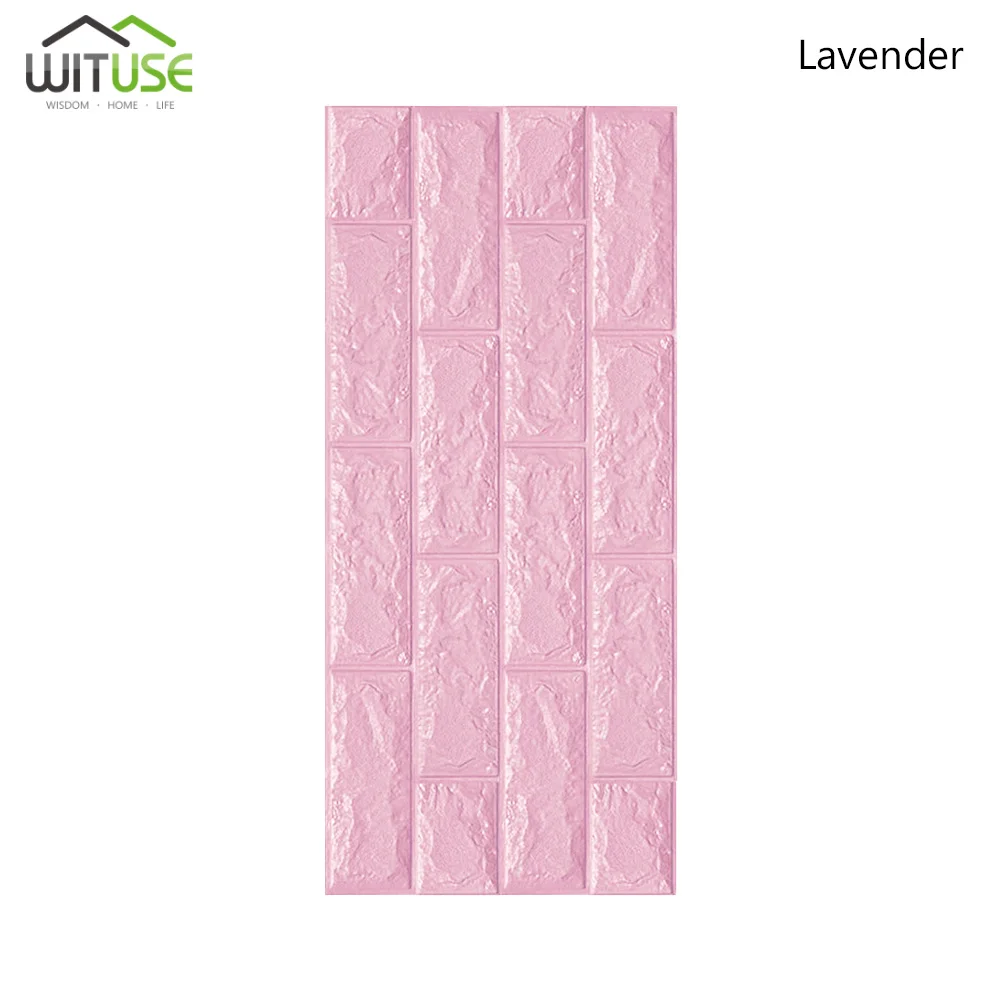 Light Purple 3D настенные наклейки имитация кирпича Декор для спальни водонепроницаемые самоклеящиеся обои для гостиной кухни ТВ фон Декор - Цвет: Light Purple