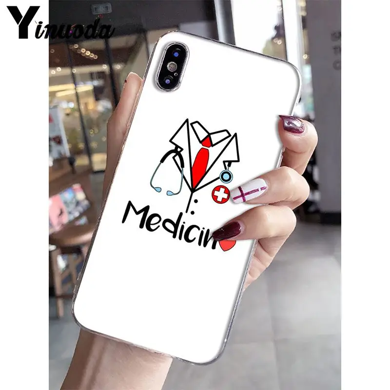 A7 Yinuoda медсестры медицинская медицина здоровье Сердце шаблон мягкий чехол для телефона из ТПУ для iPhone 8 7 6 6S Plus X XS MAX 5 5S SE XR 10 Чехол - Цвет: A7