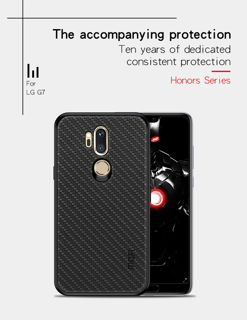 Чехол серии MOFi Honors для LG G7, дизайн с оплеткой, ТПУ, мягкий ПК, жесткий защитный чехол для телефона, чехол для LG G7, тканевый чехол