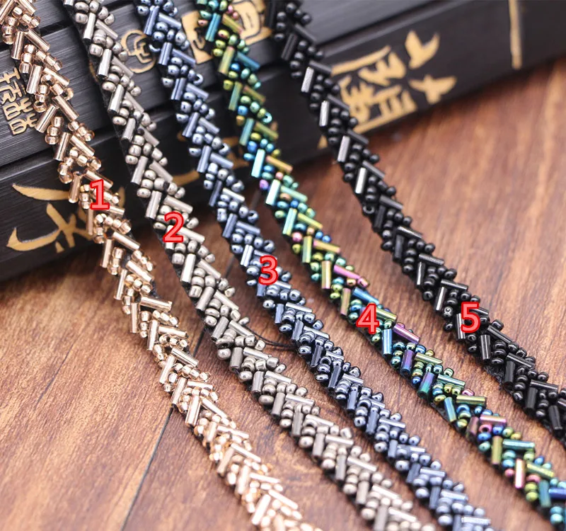 10 ярдов цвета шампань серый синий жемчуг вышитые стразы аппликация плетеная