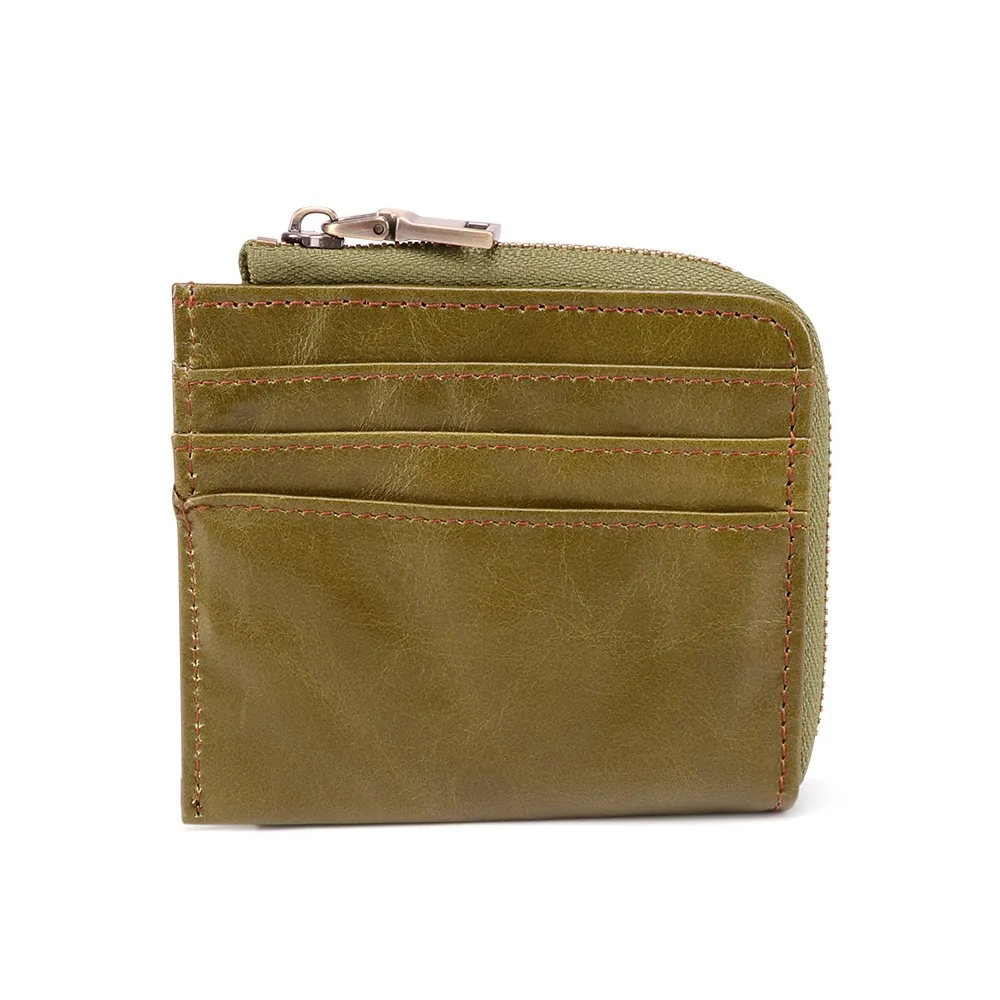 Dark Green Кошелек из натуральной кожи для женщин и мужчин, rfid-блокировка, короткий, винтажный кошелек на молнии, кошелек с карманом для кредитных карт - Цвет: Dark Green
