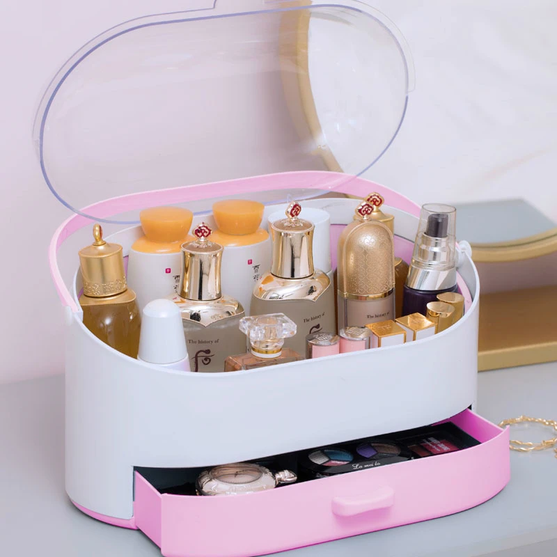 Портативный косметический ящик для хранения пластиковый органайзер макияжа