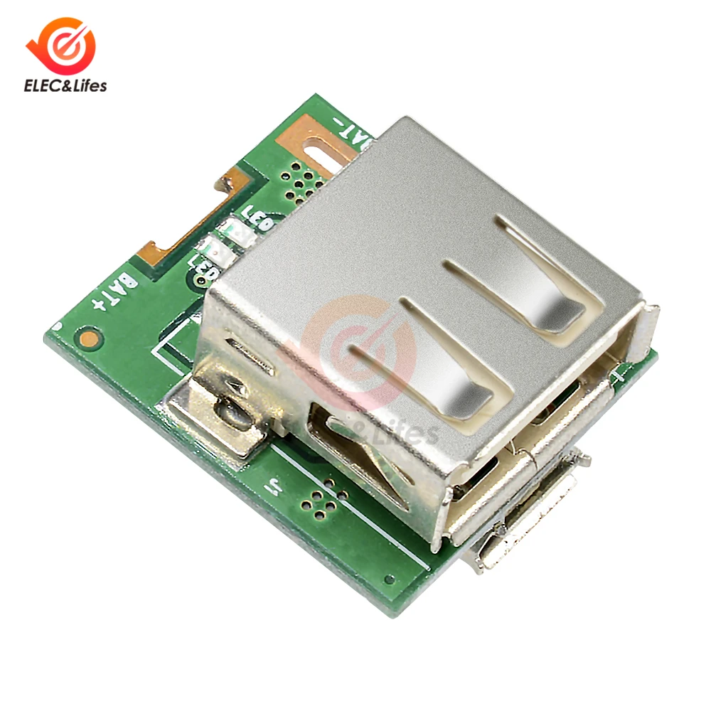 5 в 1 А USB Выходная мощность модуль зарядки Повышающий Модуль усилителя 3,7 в 18650 литиевая батарея зарядное устройство Защитная панель светодиодный индикатор