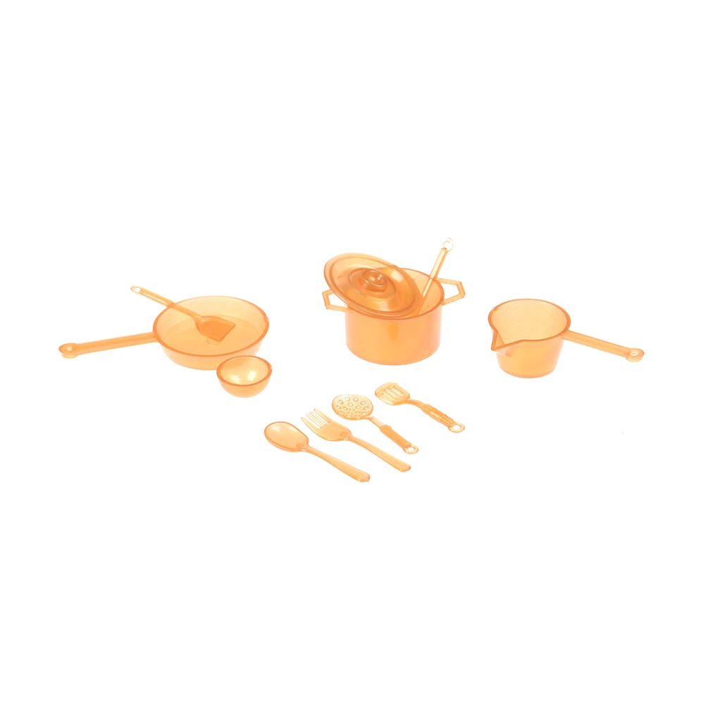 

10Pcs/set 1:12 Dollhouse Miniature Figure Fork Pot Kitchen Set Food Toys For Children Accessories Dolls Brinquedos Meninon