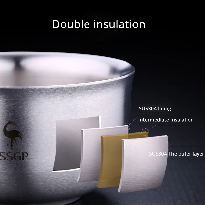 RUDAO Deep thickening 304 stainless steel bowl set double layer heat insulation anti scalding and dropping rice baby | Дом и сад
