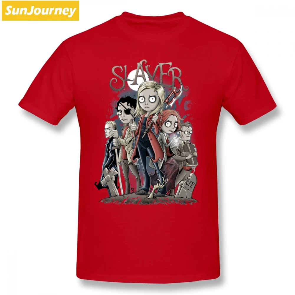 Buffy The Vampire Slayer, Мужская футболка, новинка, для отдыха, негабаритных размеров, хлопок, Crewneck, футболки с коротким рукавом - Цвет: Красный