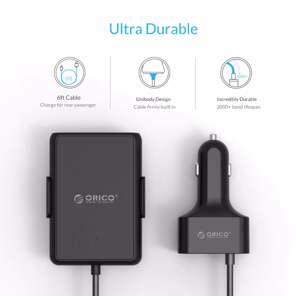 ORICO 5 Порты и разъёмы QC3.0 зарядных порта USB для автомобиля Зарядное устройство Универсальный USB Зарядное устройство с адаптером 52 Вт для MPV Субару Outback автомобиля мобильных телефонов Tablet PC 12 V-24 V