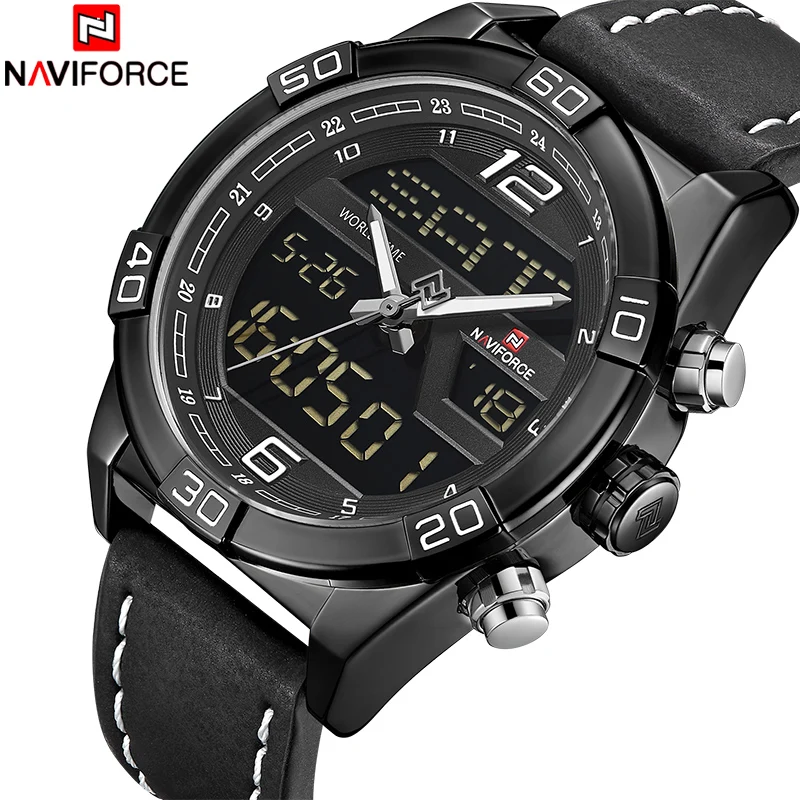 Часы для мужчин Топ Элитный бренд NAVIFORCE модные повседневное кварцевые наручные