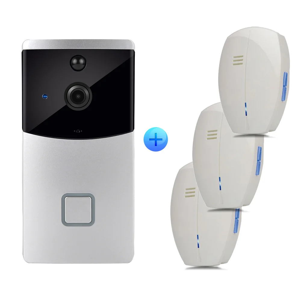 ZC03 3xChimes CUSAM беспроводной домофон видео дверной звонок Wifi Smart 720P HD камера дверной звонок двухстороннее аудио ночное видение датчик движения - Цвет: ZC03 3xChimes