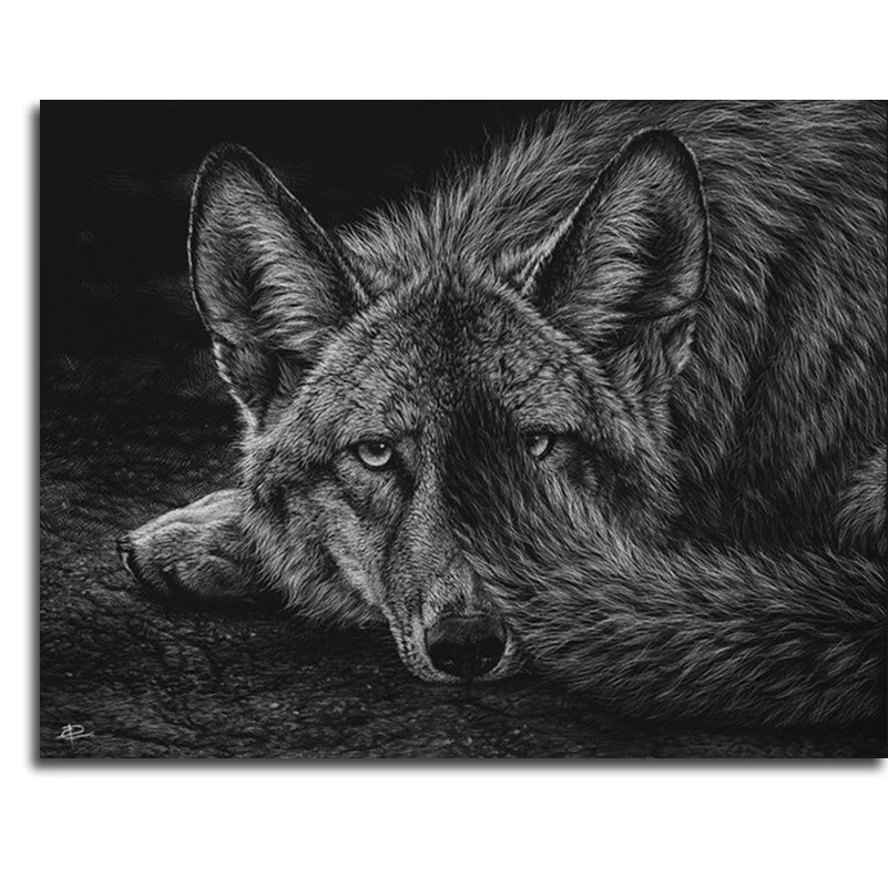 Алмазная картина мозаика комплект для животных вышивки со стразами волк