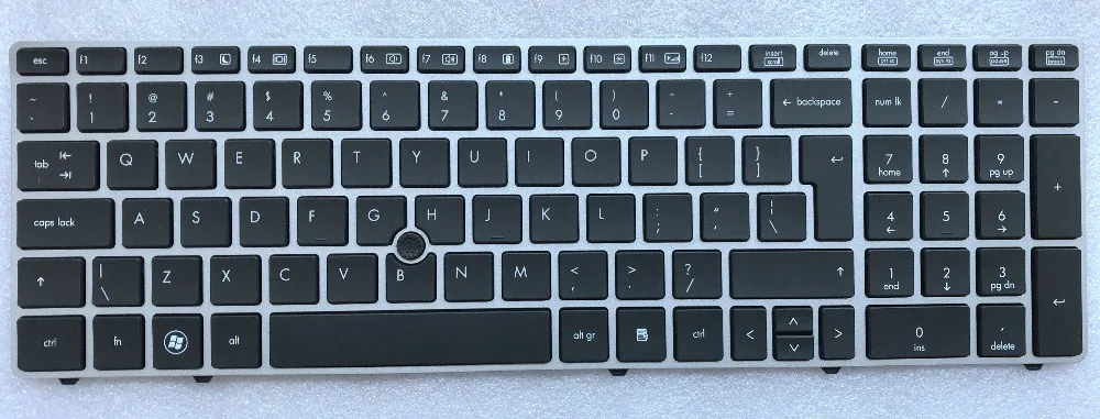 Новая Серебристая английская клавиатура с рамкой для HP EliteBook 8560p 8570P 8560B 6560b 6565b 641181