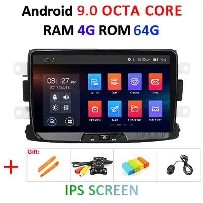 9.0 4G 64G " ips экран DSP 4G 64G Android 9,0 Автомобильный мультимедийный плеер для Dacia Sandero Duster Renault Captur Lada Xray2 Logan 2 gps без dvd - Цвет: 9.0 4G 64G