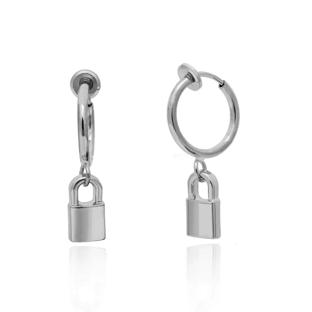 Женские серьги на застежке без пирсинга в стиле панк ювелирные изделия |