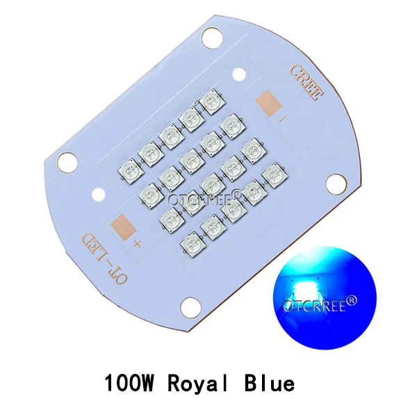 100W Royal Blue 50 Вт 100 Вт Cree XLamp XTE высокомощный светодиодный светильник Blub 10D 20D XT-E чип холодный белый/теплый белый/натуральный белый/Королевский синий цвет - Испускаемый цвет: 100W Royal Blue