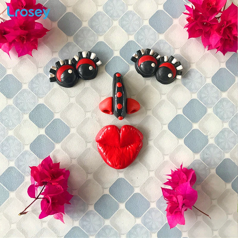 

3D Cute Facial Features Fridge Magnet creative Cartoon resin magnet taste home decoration accessories DIY Refrigerator Stickers