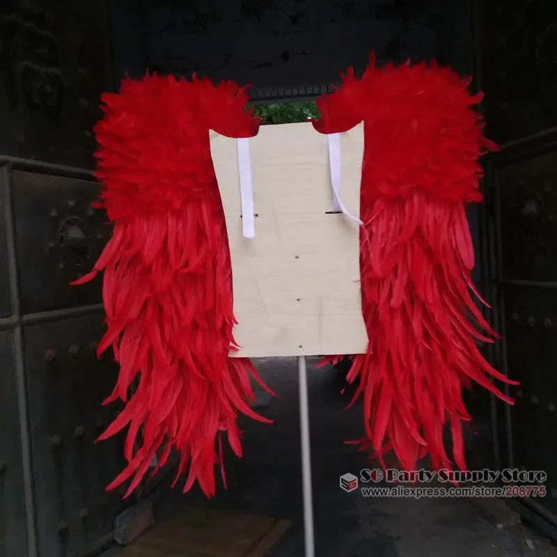 Large luxury beautiful Red feather angel wings COS game supply party stage show Displays shooting props EMS free shipping | Дом и сад