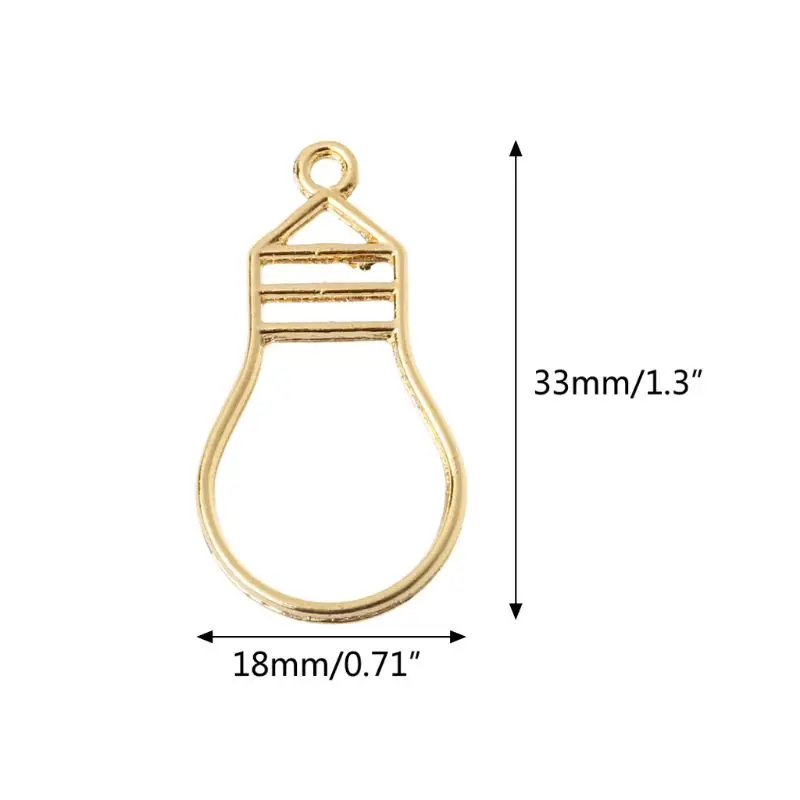 

5Pcs Gold Bulb Resin Blank Frame Pendant Open Bezel Setting Resin Jewelry Making Accessories