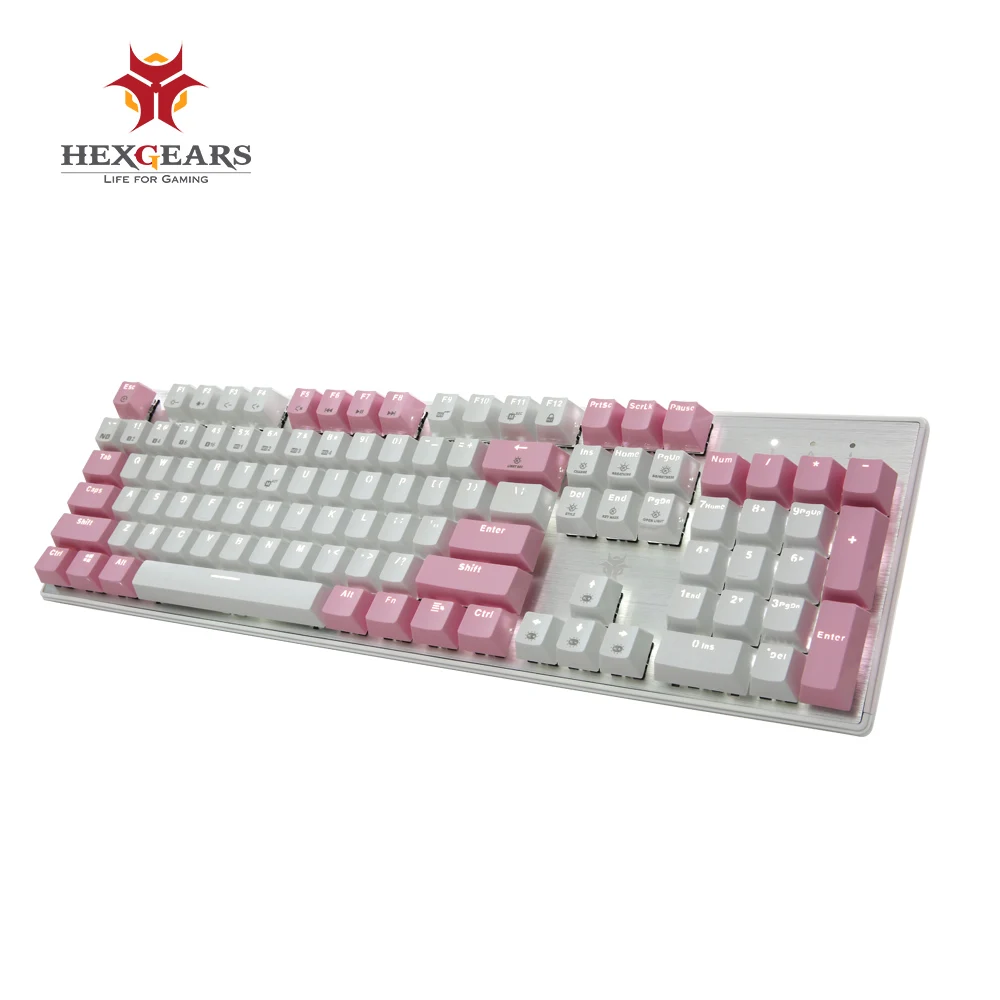 GK715-White-Pink HEXGEARS GK715 Kailh коробка переключатель игровая клавиатура Водонепроницаемый Розовый 104 клавишная клавиатура переключатель горячей замены Механическая игровая клавиатура - Цвет: GK715-White-Pink