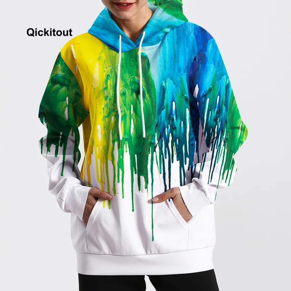 2018 женские повседневные толстовки с 3D принтом свободные длинным рукавом