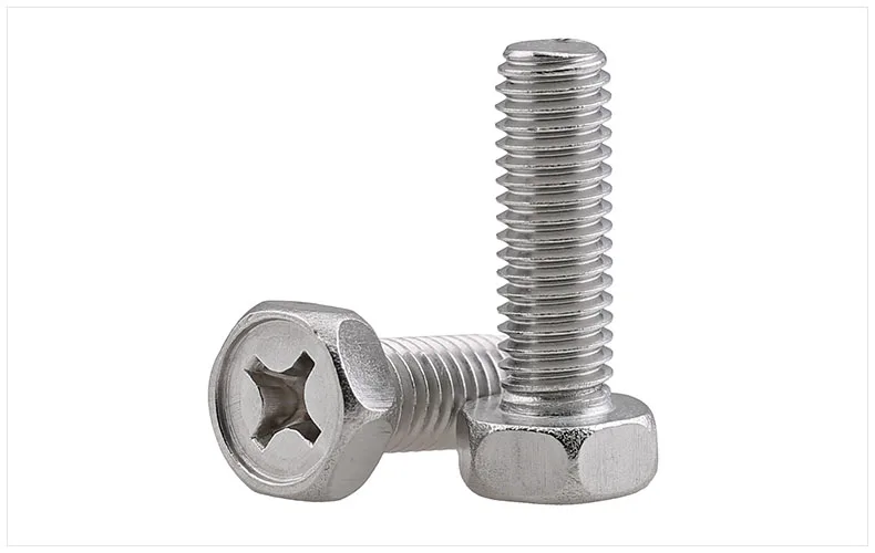 

M3M4M5 304 stainless steel cross recess concave outside six corner bolts outside six angle screws.