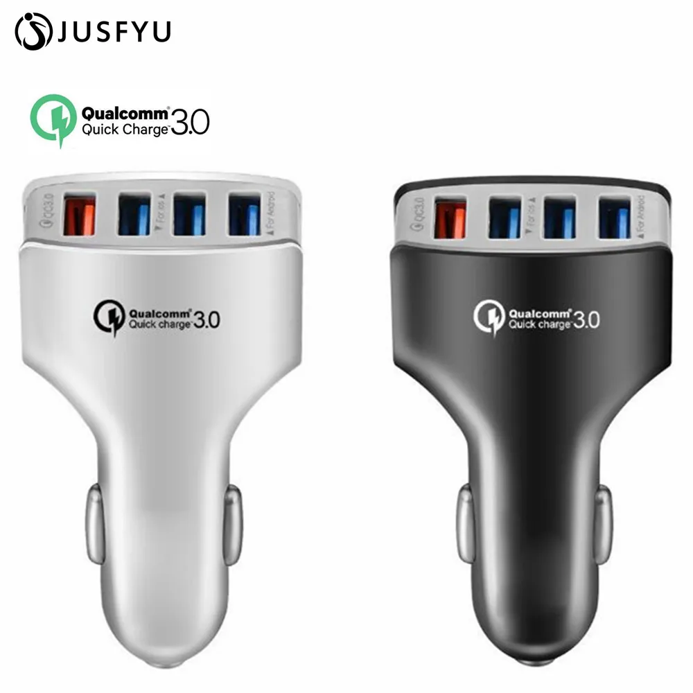 4USB автомобильное зарядное устройство Быстрая зарядка 3,0 зарядное устройство для мобильного телефона Быстрая зарядка для iPhone X 8 7 samsung S8 Xiaomi внешний аккумулятор для планшета