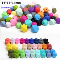chengkai 50pcs bpa free 14mm silicone hexagon teether beads food grade diy baby pacifier dummy nursing chewing jewelry toy beads