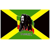 free shipping xvggdg flag jamaica bob marley freedom flag hot sell goods 150x90cm banner brass metal holes