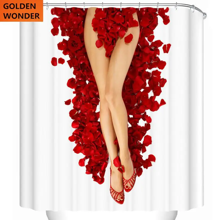 Красивая красная роза занавеска для душа ванной печать данных штора из