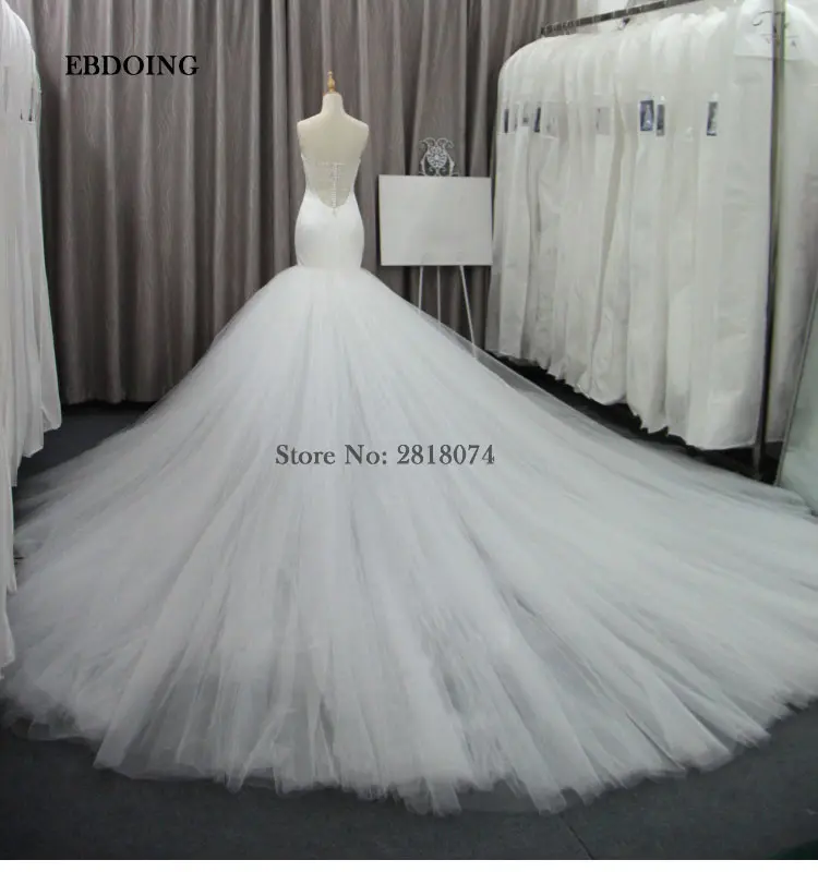 

Charming White Mermaid Wedding Dress Sweetheart Vestidos De Novia Custom Made Bride Gown