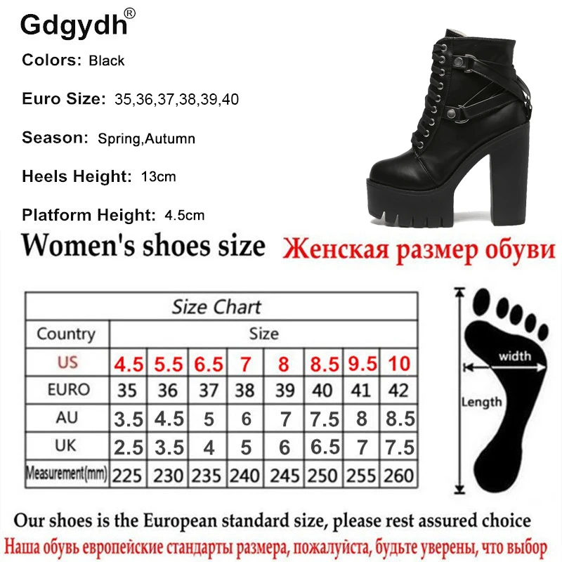 Gdgydh/модные черные ботинки Женская обувь на каблуке Сезон весна-осень Обувь