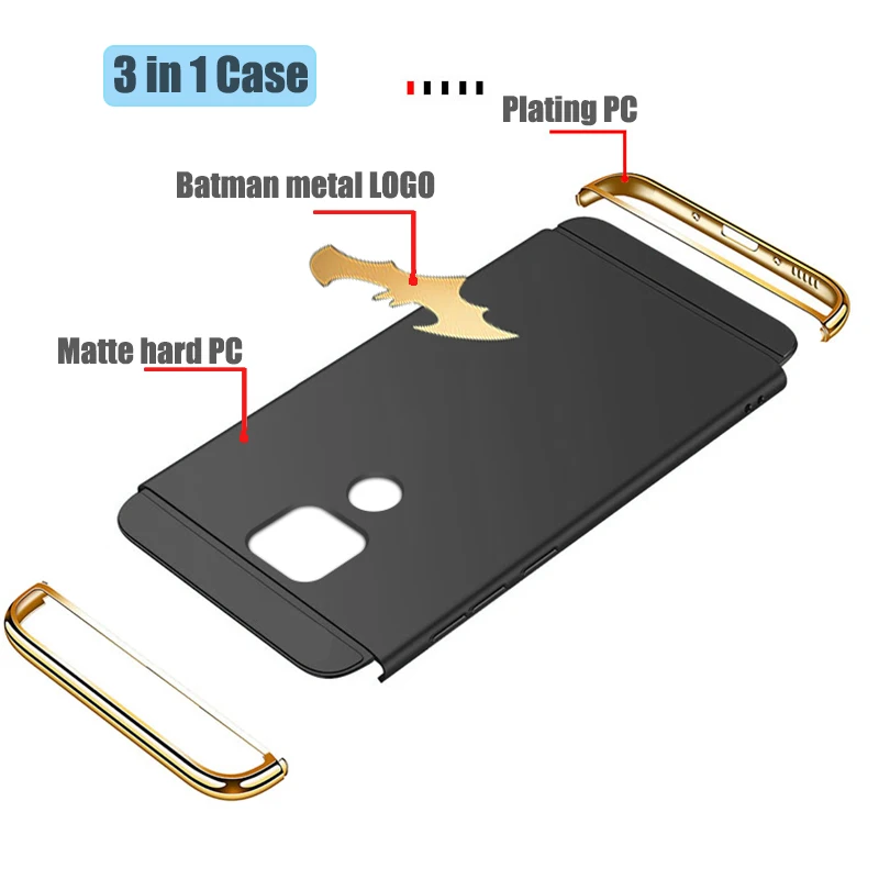 BFOLLOW Batman Case for Huawei Mate 20 / Lite Pro 3 in 1 Hard PC Matte Back Cover Coque |