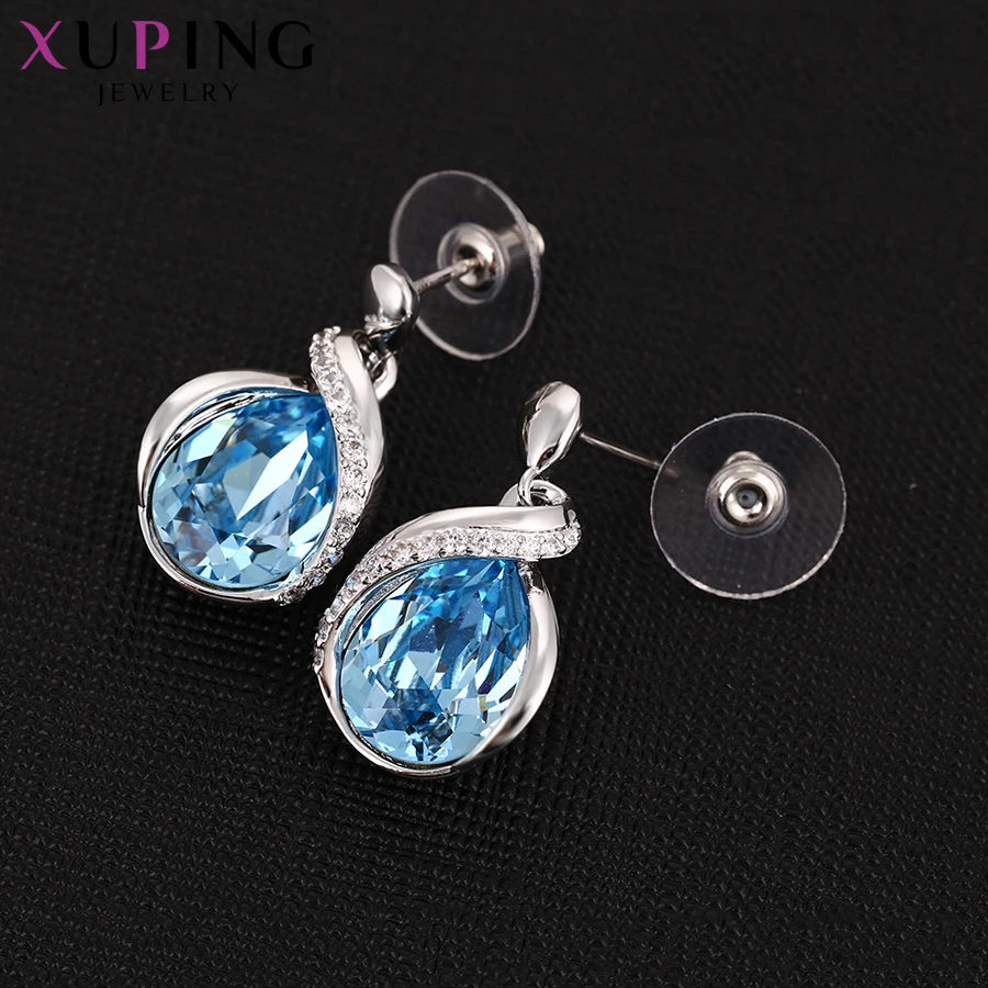 Xuping простые круглые серьги кольца темпераментные кристаллы от Swarovski Роскошные