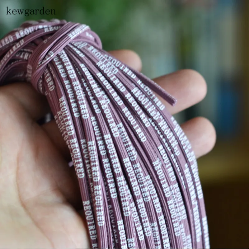 Kewgarden 3 мм Печатная английская буква высокая эластичная плоская резинка DIY бант атласная лента вручную изготовленная лента аксессуары 15 метров - Цвет: Фиолетовый