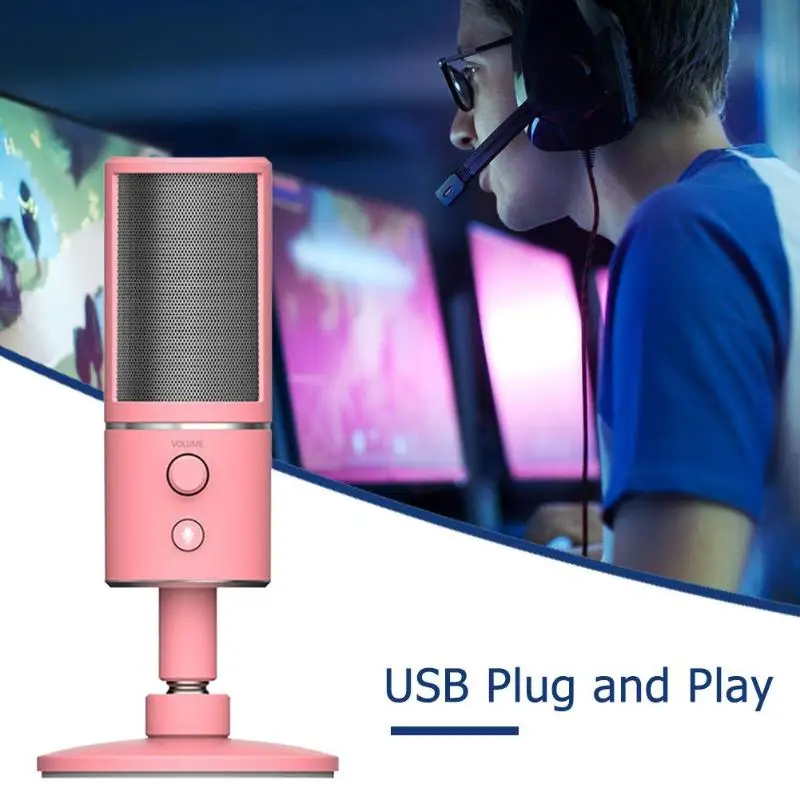 Звукосниматель razer Seiren X, 3 цвета, микрофон для прямой трансляции, цифровой конденсаторный голосовой усилитель для настольного компьютера, ноутбука, ПК