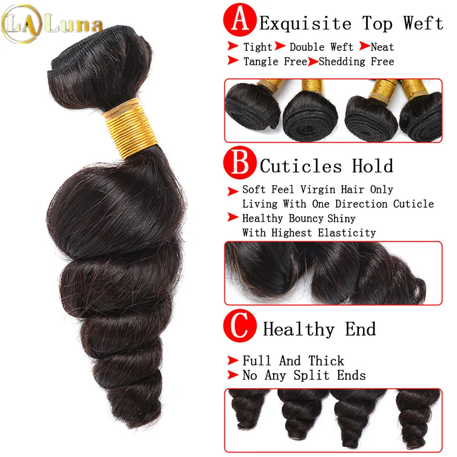 Свободная Волна Предварительно Сорвал 360 Кружева Фронтальная Закрытие С Пучками