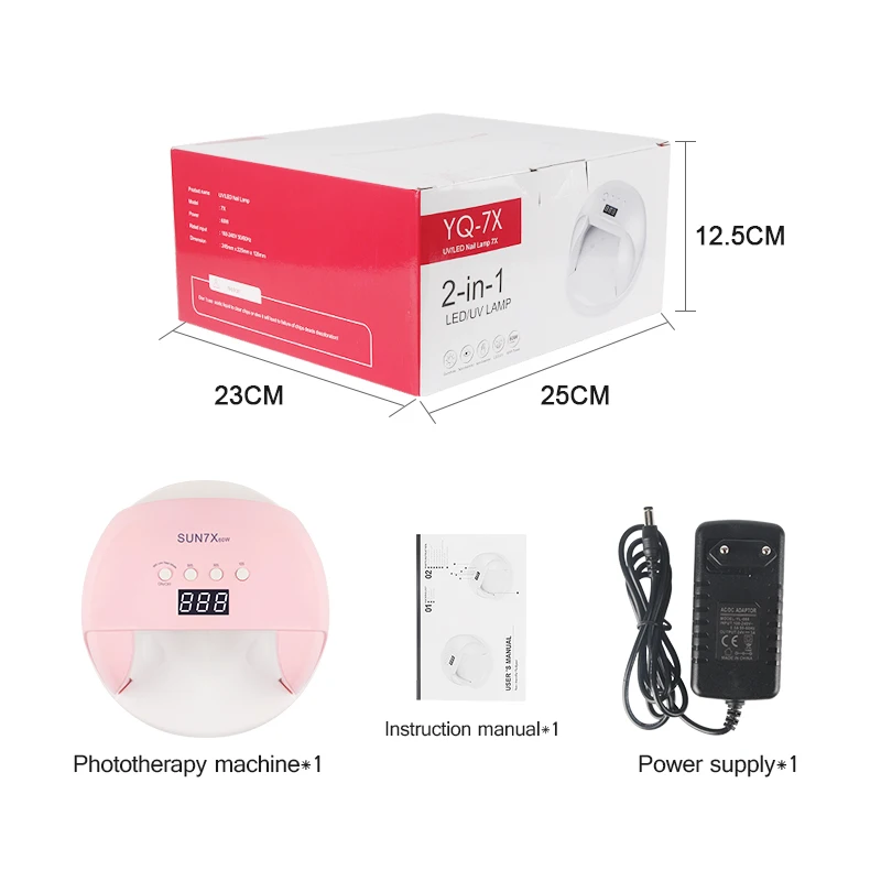 LIDAN SUN 7X 60W High Power Nail Dryer 30 Beads Lampara UV LED Dual Light Source Timer Switch Followers +3% discount | Красота и